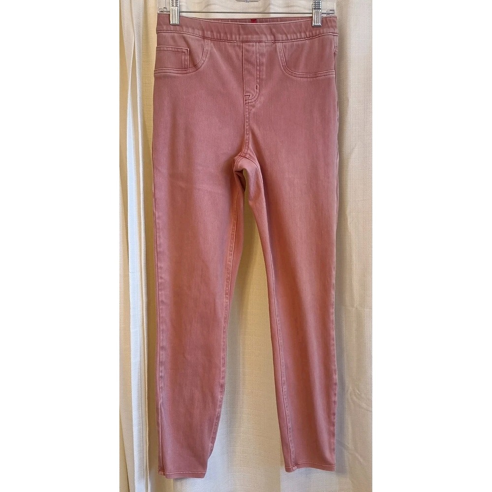 Spanx Jean-ish Ankle Leggings Dusty Rose Pink Pull On Denim Pants Medium Casual
